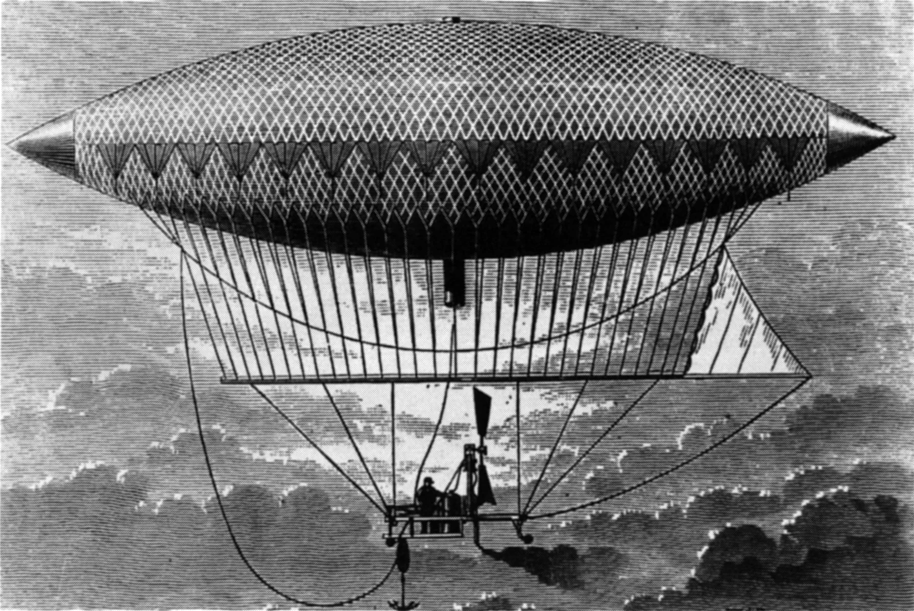 The Giffard airship. Credit Smithsonian Institution.