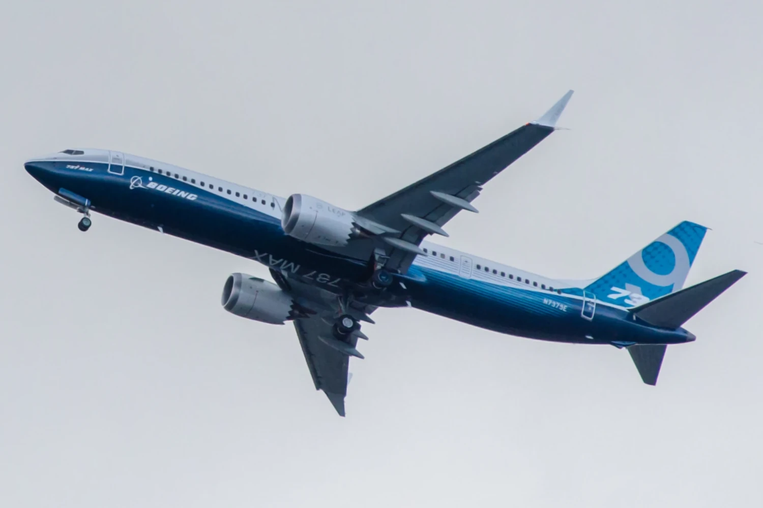 The Boeing 737 MAX 9. The 737 MAX series is a family of narrow-body aircraft introduced in 2017 to succeed the 737NG. The maximum takeoff mass of the MAX 9 is 88,300 kg. The MAX series is infamous for its deadly MCAS system. Photo credit Jeff Hitchcock.