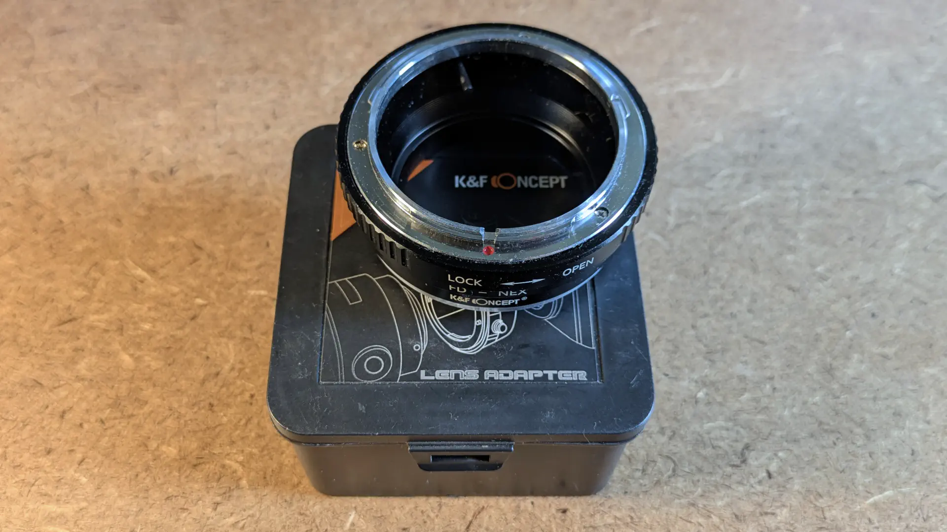 The K&F Concept Canon FD to Sony E-mount adapter.