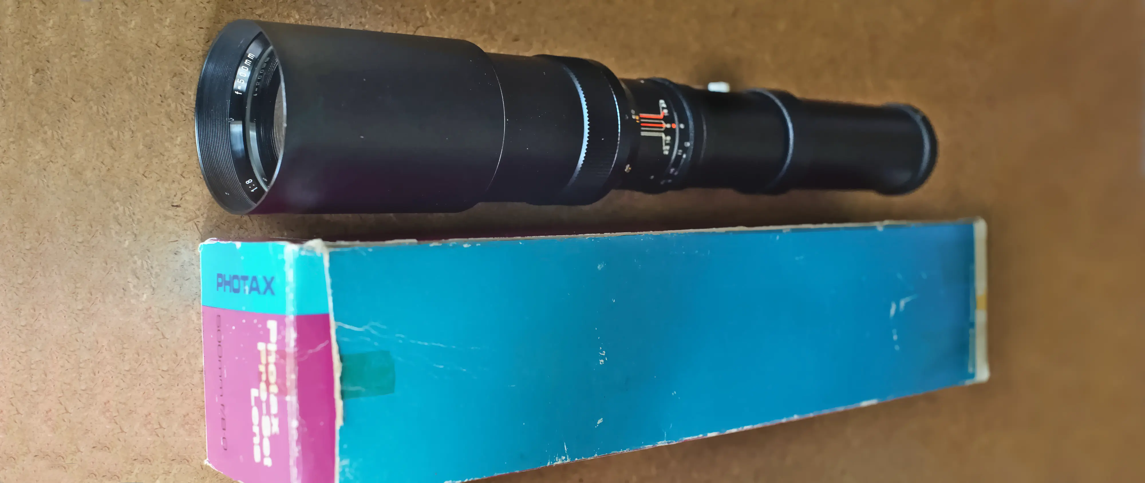 The 500mm f/8 Photax lens. It doesn’t have image stabilisation, which makes it almost impossible to take pictures without a tripod, even on the sunniest of days. Perhaps this would work a little better if my camera had in-body image stabilisation. The lens has only two elements, and picture quality could be better. However, for £5 I really cannot complain!