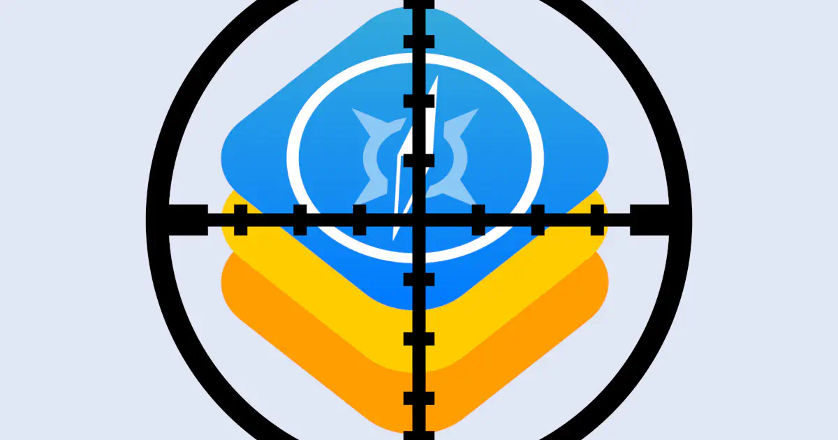 The WebKit logo with a crosshair overlaid on it.