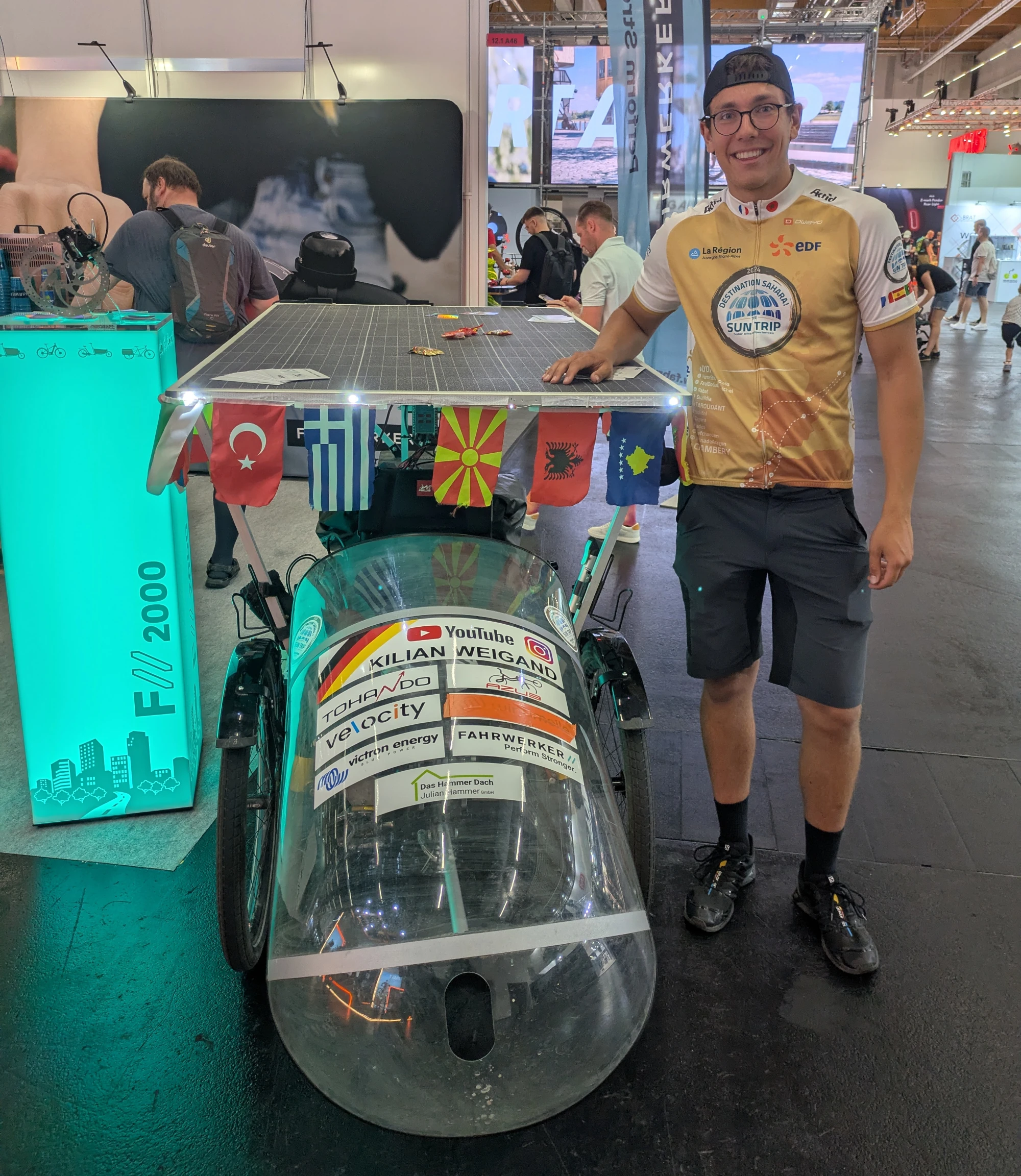 Kilian Weigand and his solar powered tricycle.